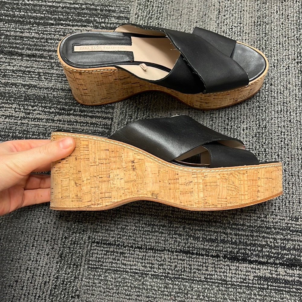 Zara Basic Collection mules/wedges size 9